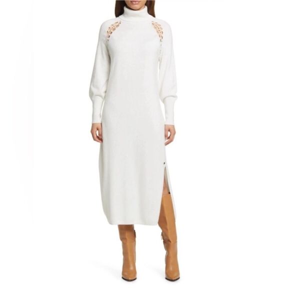 Ted Baker  Malorri Knit Midi Dress in Cream Size 8/10 - Picture 3 of 9